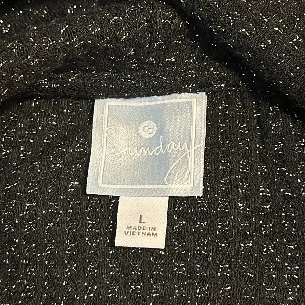 Dressbarn Sunday Cowl Neck Sweater with Metallic Shimmer Size Large in GUC